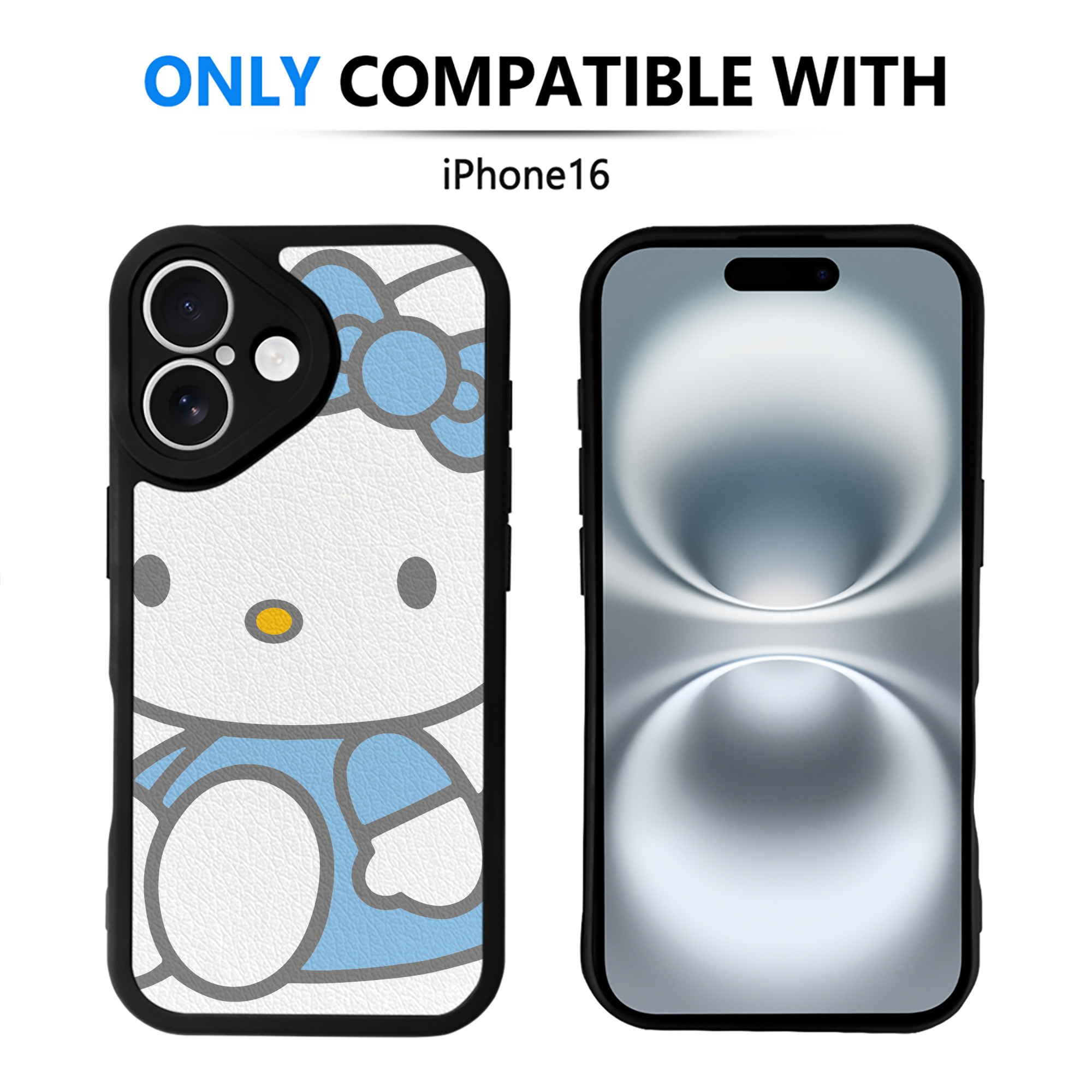 （画像用） Hello Kitty ハローキティ 【iPhone 16シリーズ対応】シリコンスマホケース（レザー調） 材質：シリコン
